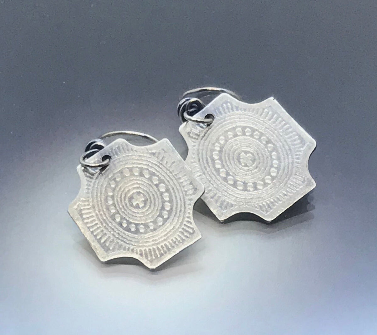 Patterned Sterling Silver Earrings - Handmade - CB&CO