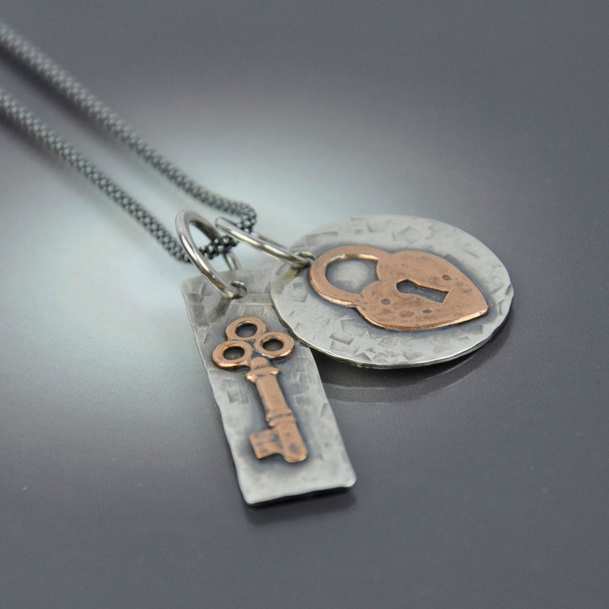 Floating Lock and Key Pendant Necklace ~ CB&CO ~ CBandCO