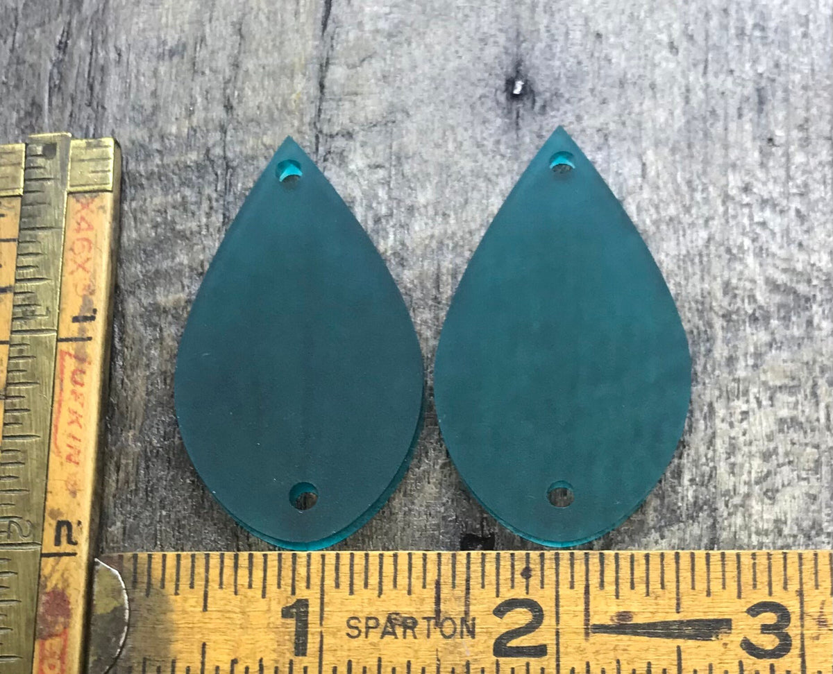 Teal Acrylic Earring Components - Jewelry Making Supplies - Earring Blanks - CB&CO