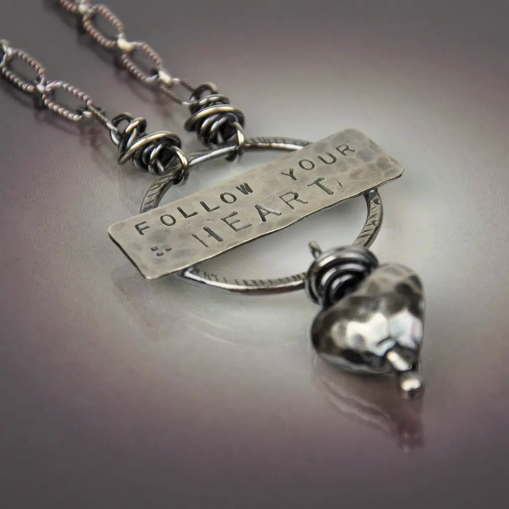 "FOLLOW YOUR HEART' Rotating Necklace - SM