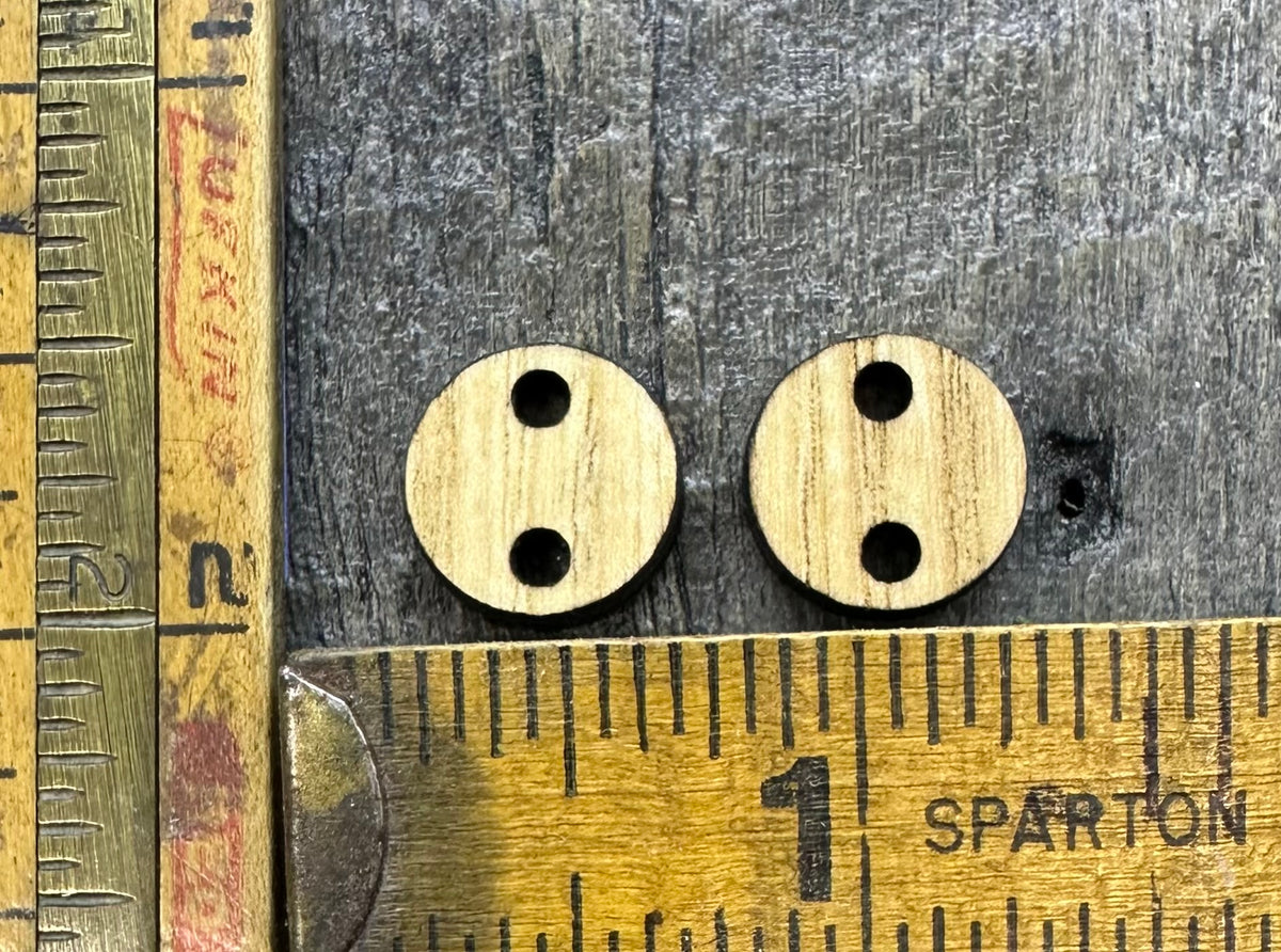 Ash Solid Hardwood Small Round 2 Hole Link Pair - CB&CO