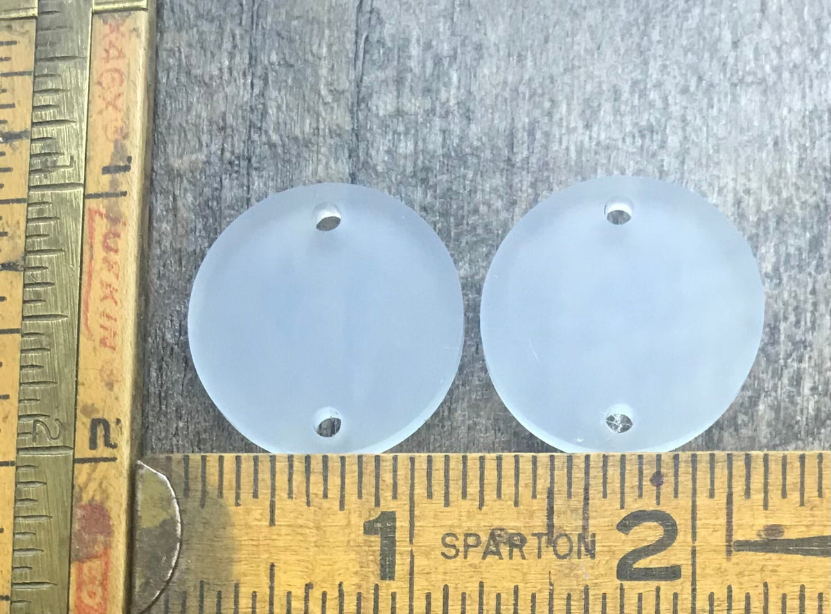 Pale Blue Frosted Acrylic Pair - Earring Components - Blanks - CB&CO
