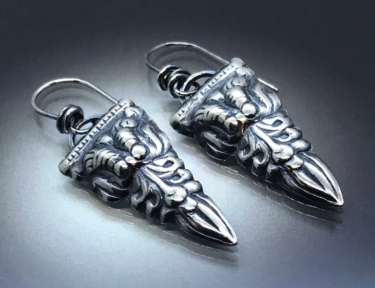 Sterling Silver Raised Detail Daggers - Handmade - CB&CO