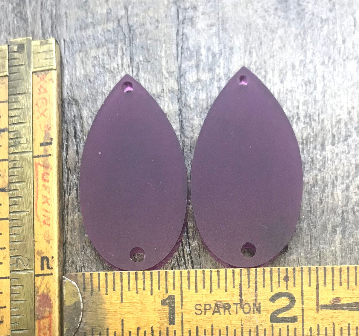 Frosted Purple Acrylic Earring Component Pair - Blanks - CB&CO