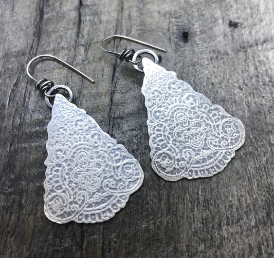 Scrolling Patterned Sterling Silver Earrings - Handmade - CB&CO