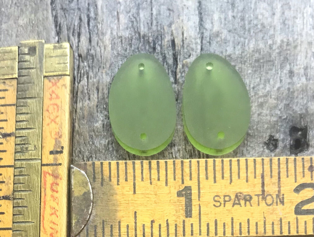 Frosted Olive Green Acrylic Earring Components - Earring Blanks - Jewelry Making Supplies - CB&CO