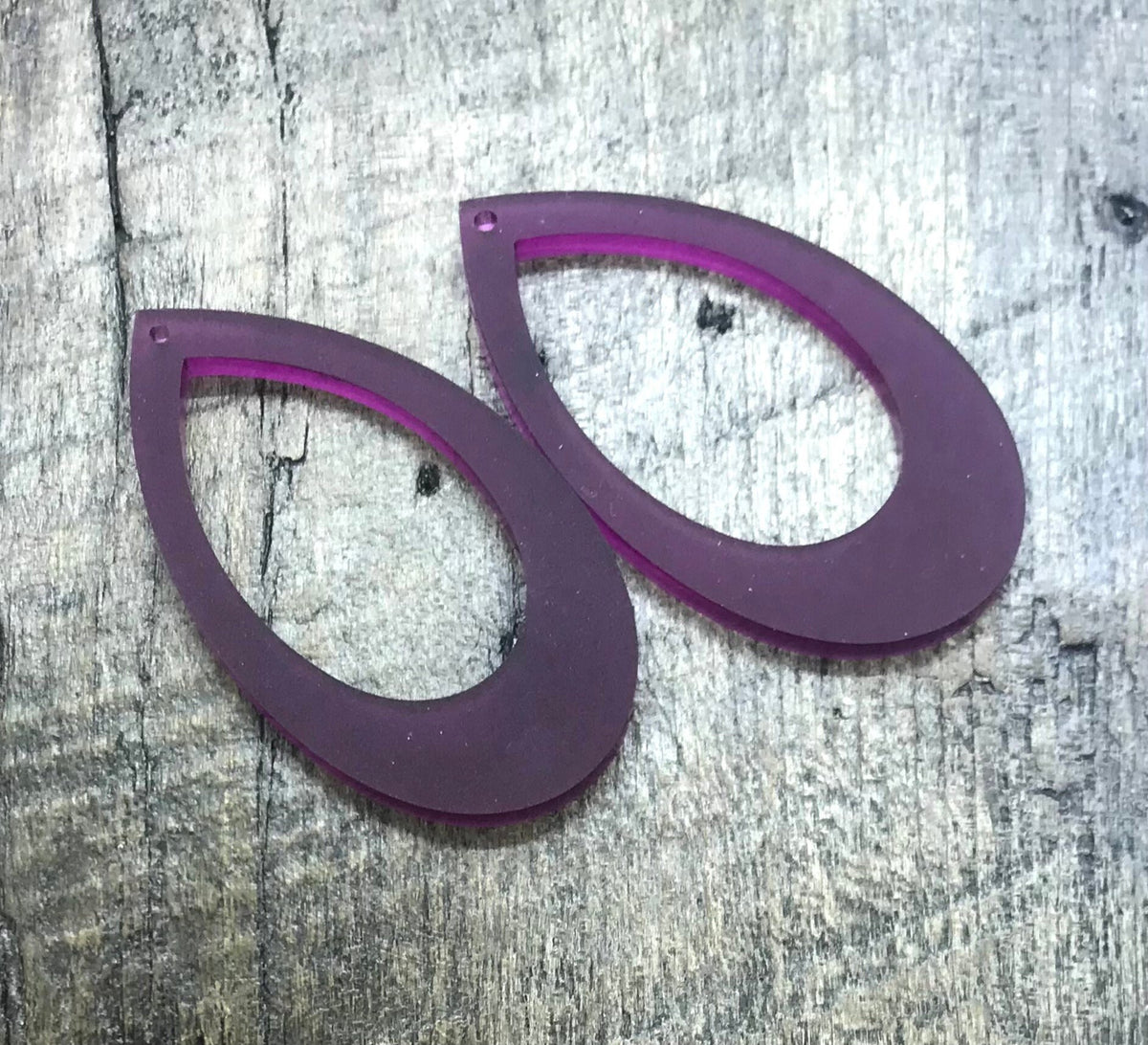 Frosted Purple Acrylic Earring Component Pair - Blanks - CB&CO