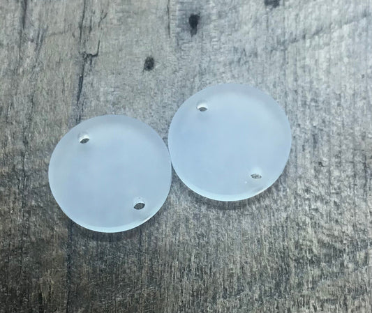 Pale Blue Frosted Acrylic Pair - Earring Components - Blanks - CB&CO