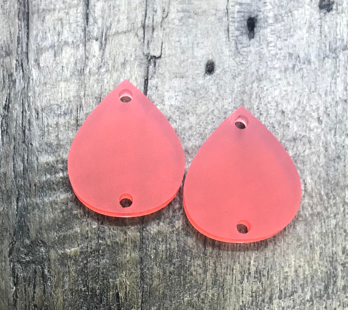 Large Coral Frosted Acrylic Earring Components - Jewelry making Blanks