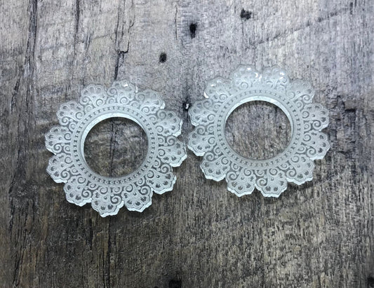 Engraved Round Acrylic Earring Pair - Jewelry Components and Blanks - CB&CO