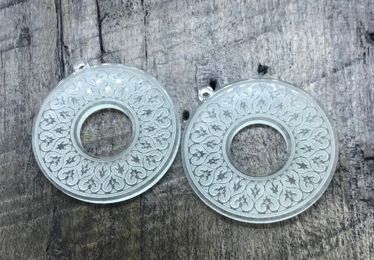 Engraved Earring Components Pair - Acrylic Jewelry Blanks & Components - CB&CO