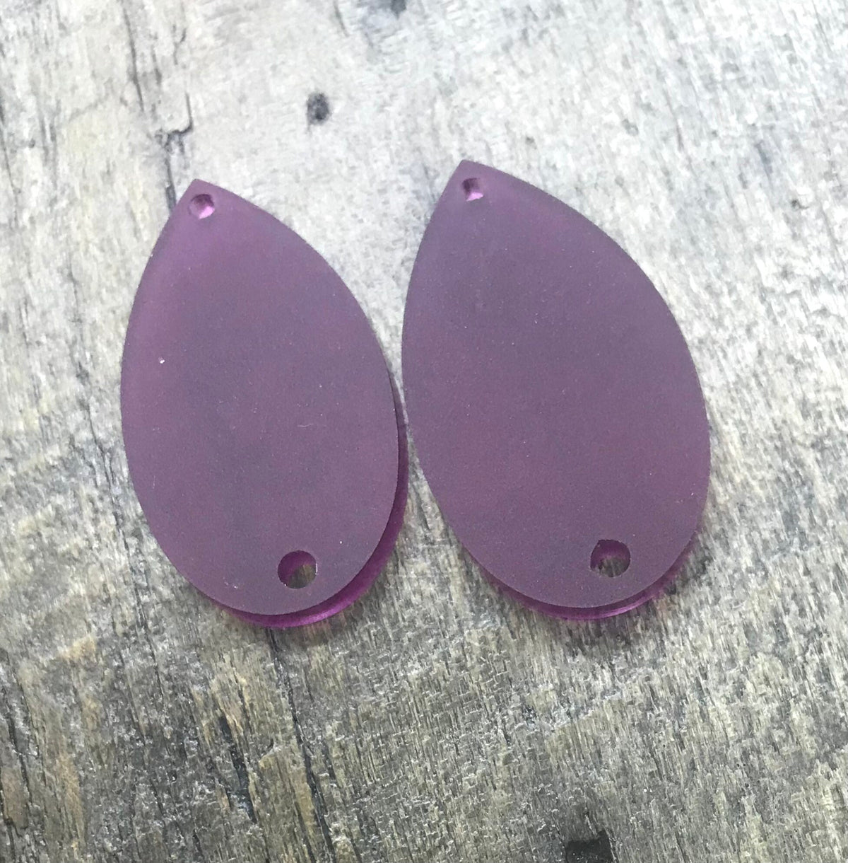 Frosted Purple Acrylic Earring Component Pair - Blanks - CB&CO