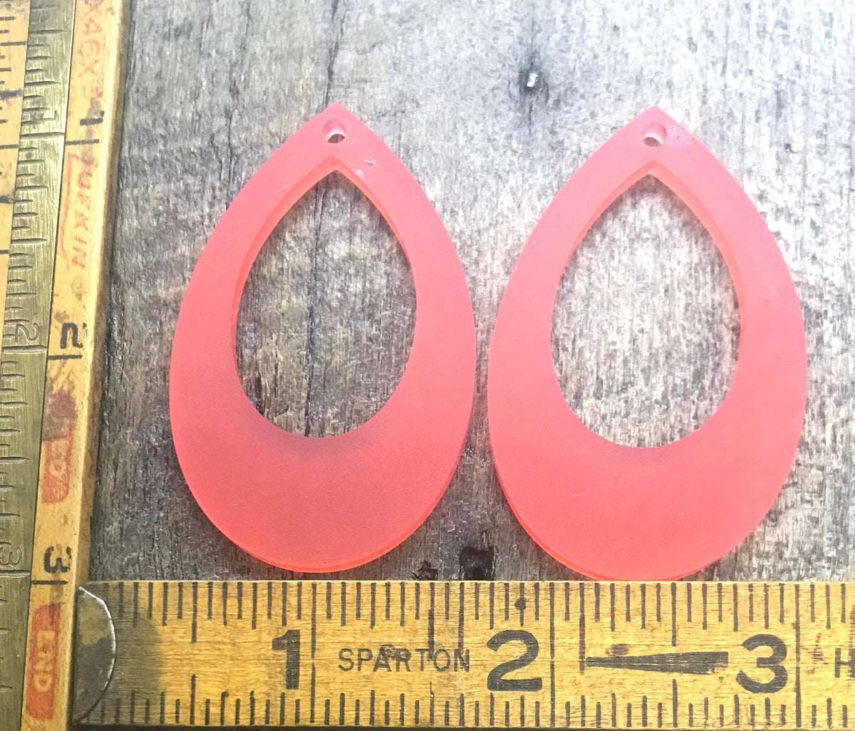 Frosted Coral Acrylic Earring Component Pair - Blanks - CB&CO