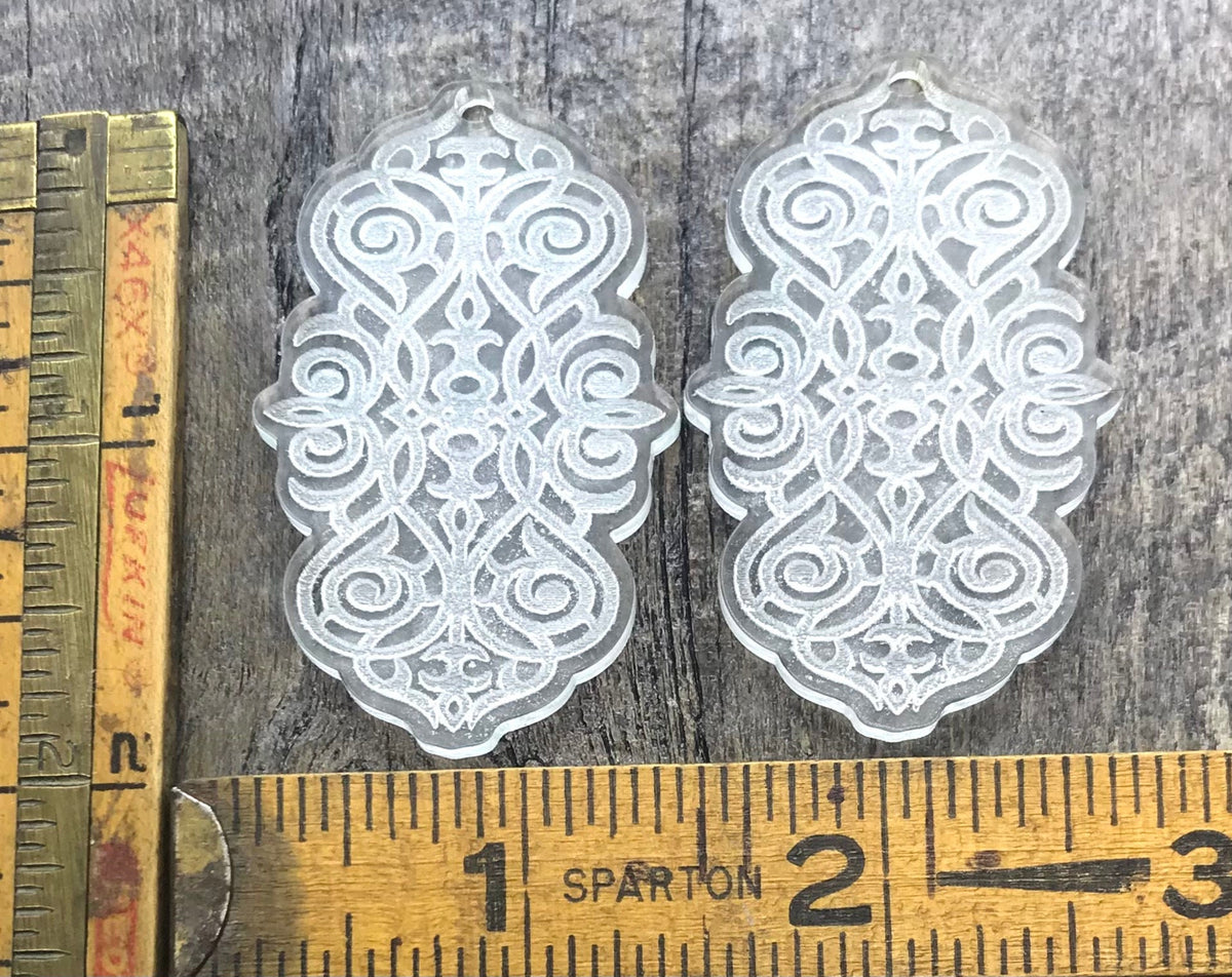 Engraved Acrylic Earring Pair - Jewelry Making Components - Jewelry Blanks - CB&CO