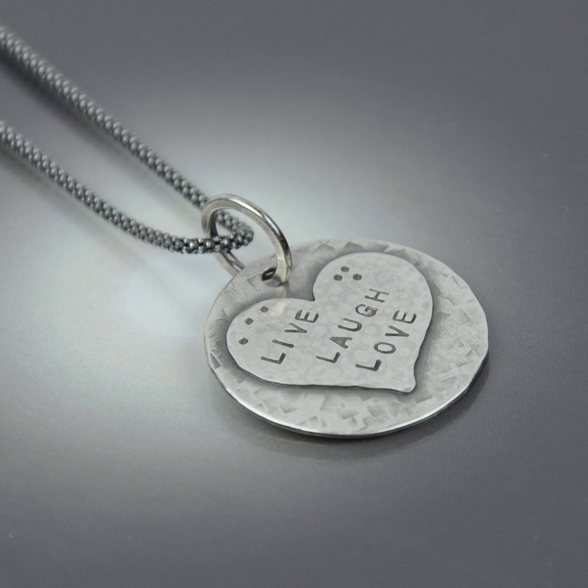 Layered Heart Sterling Silver Pendant Necklace ~ CB&CO ~ CBandCO