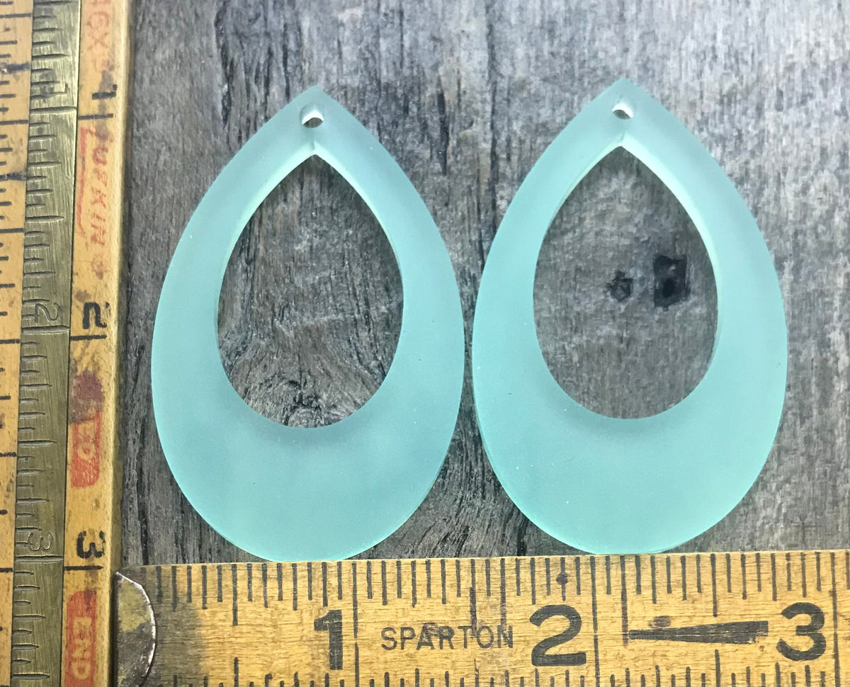 Frosted Amazonite Green Acrylic  Hoop Pair - Blanks - CB&CO