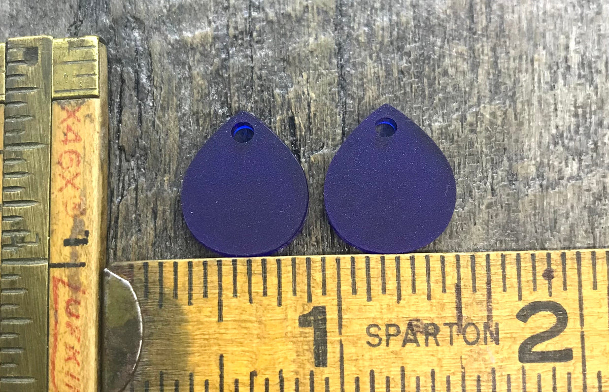 Frosted Small Midnight Blue Earring Pair - Earring Components - Jewelry Making Blanks - CB&CO