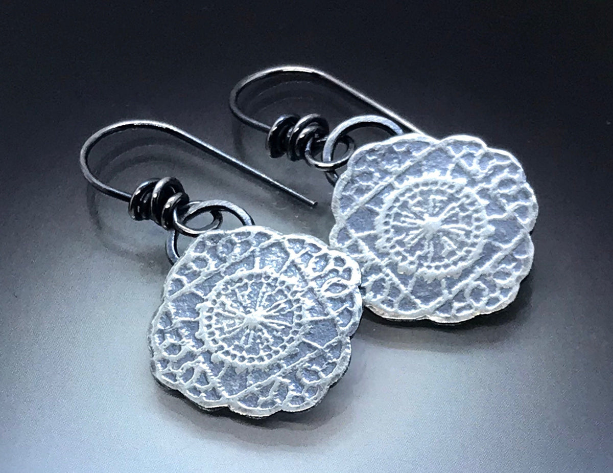 Sterling SIlver Textured and Patterned Earrings - Hand Made - CB&CO