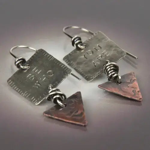 "BE WHO YOU ARE" Earrings - Hand Stamped - CB&CO