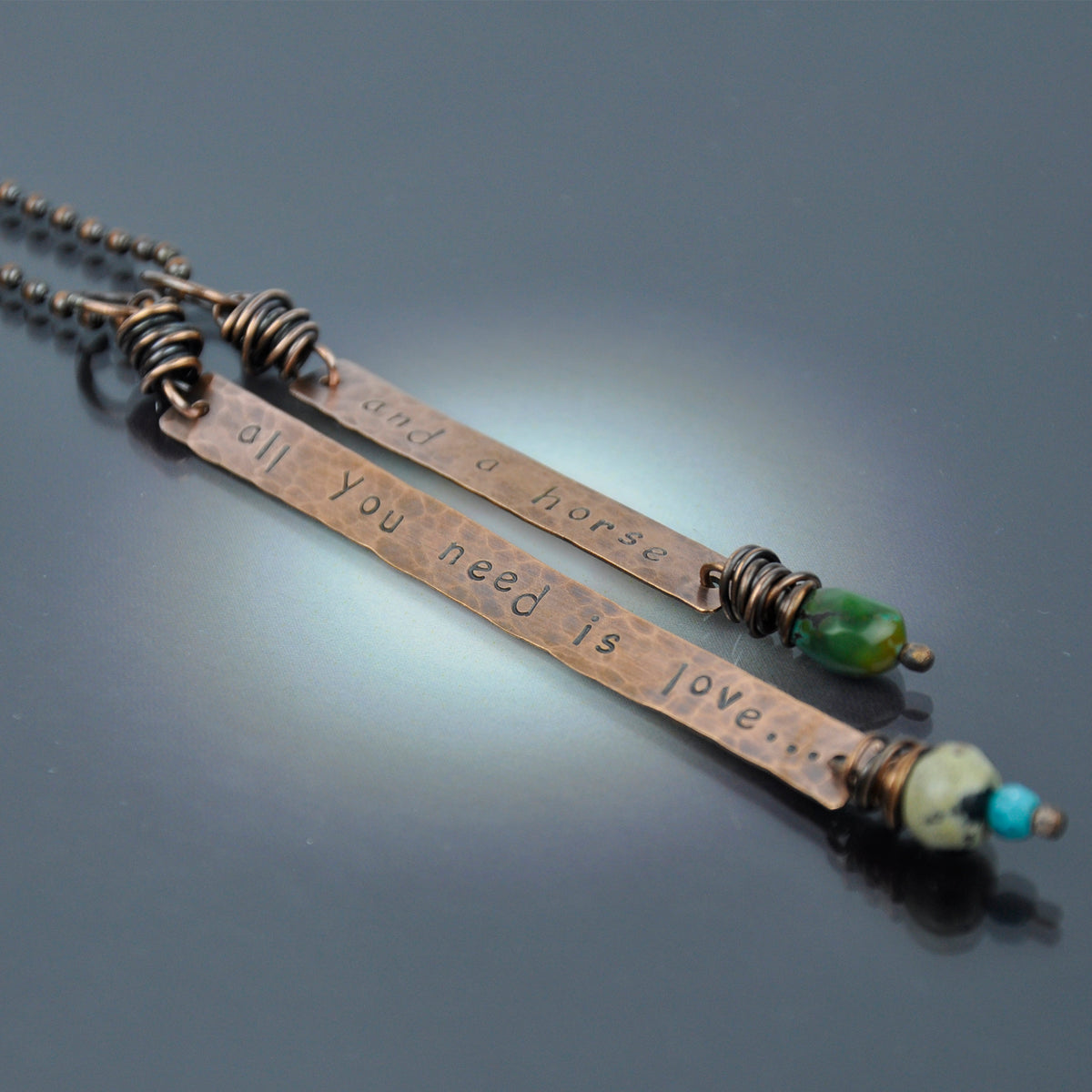 "ALL YOU NEED IS LOVE" Necklace  - Hand stamped - CB&CO