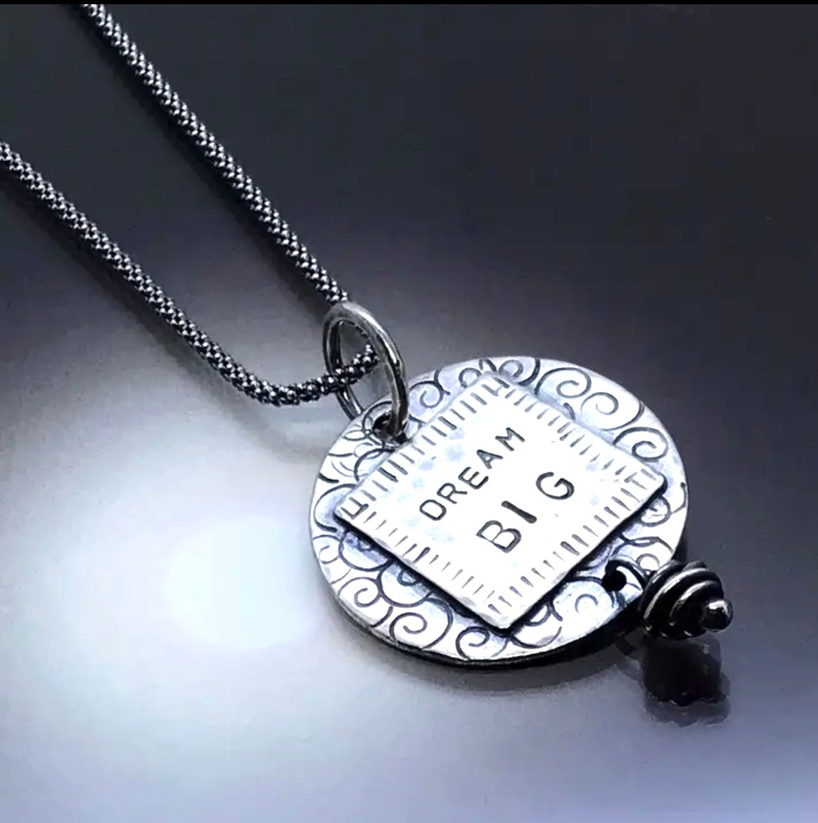 "DREAM BIG" Necklace - Sterling Silver - Textured - CB&CO
