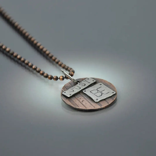 "JUST BE" Necklace - Copper and Sterling - Handmade