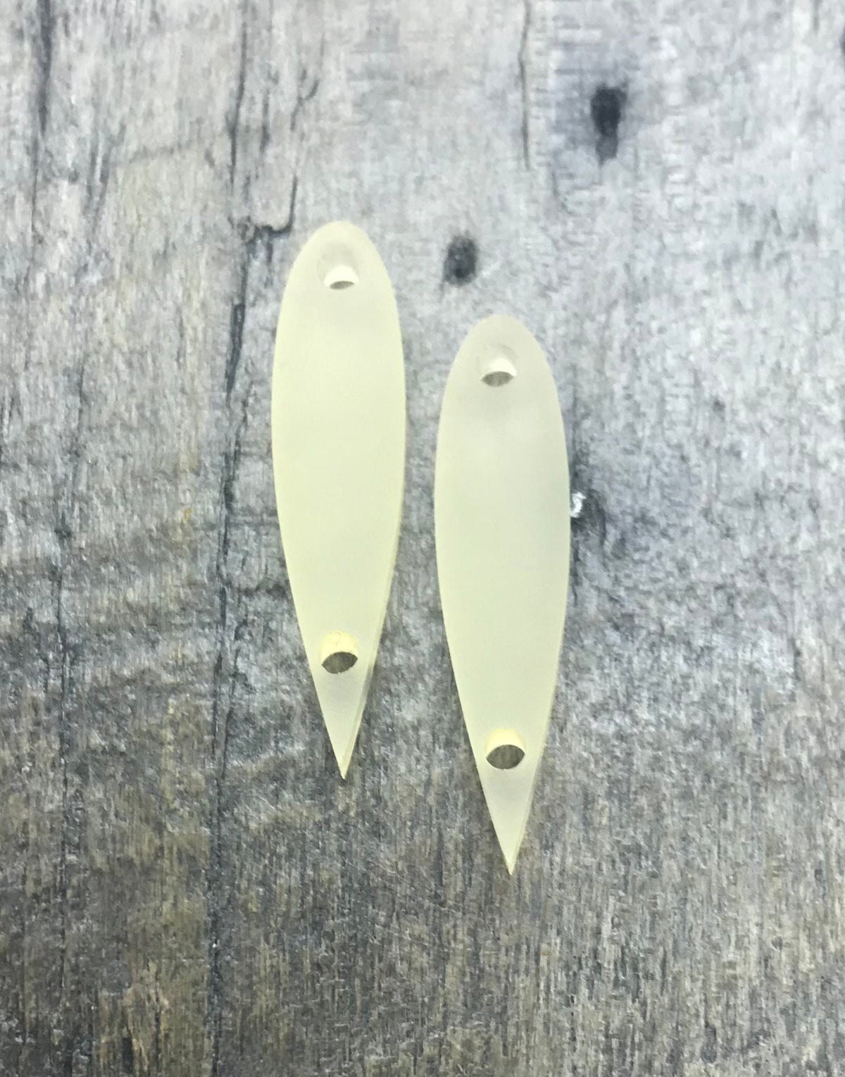 Butter Yellow Frosted Acrylic Pair - Earring Blanks - Dual Holes - Drops - CB&CO