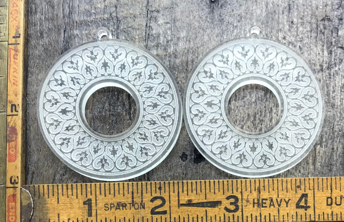 Engraved Earring Components Pair - Acrylic Jewelry Blanks & Components - CB&CO