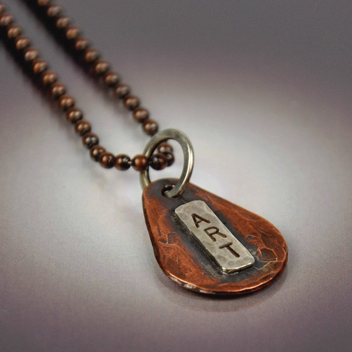 "ART" Necklace - Soldered Sterling & Copper - CB&CO