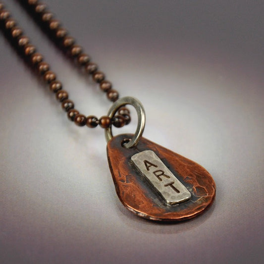 "ART" Necklace - Soldered Sterling & Copper - CB&CO