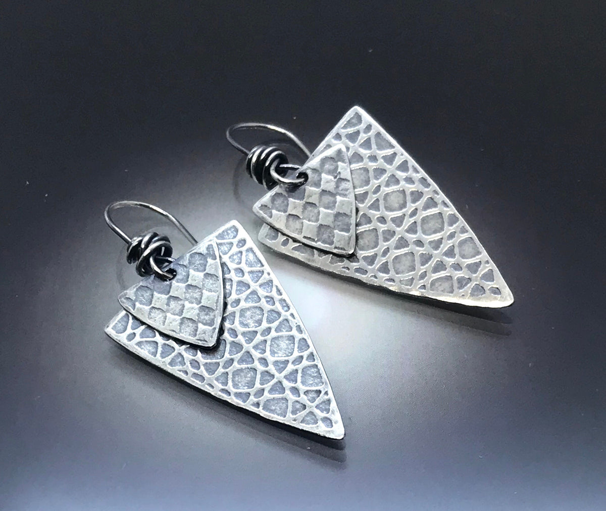 Double Dagger Drop Earrings - Sterling Silver - CB&CO