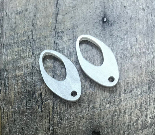 Pearl Finish Acrylic Earring Component Pair - White - Blanks - Pearlized - CB&CO