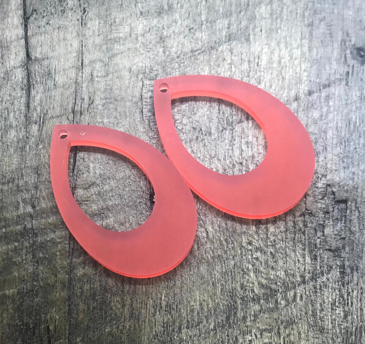 Frosted Coral Acrylic Earring Component Pair - Blanks - CB&CO