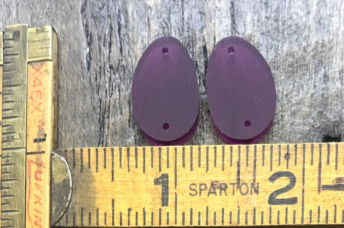 Frosted Purple Small Nugget Shaped Acrylic Pair - Earring Components - Blanks - CB&CO