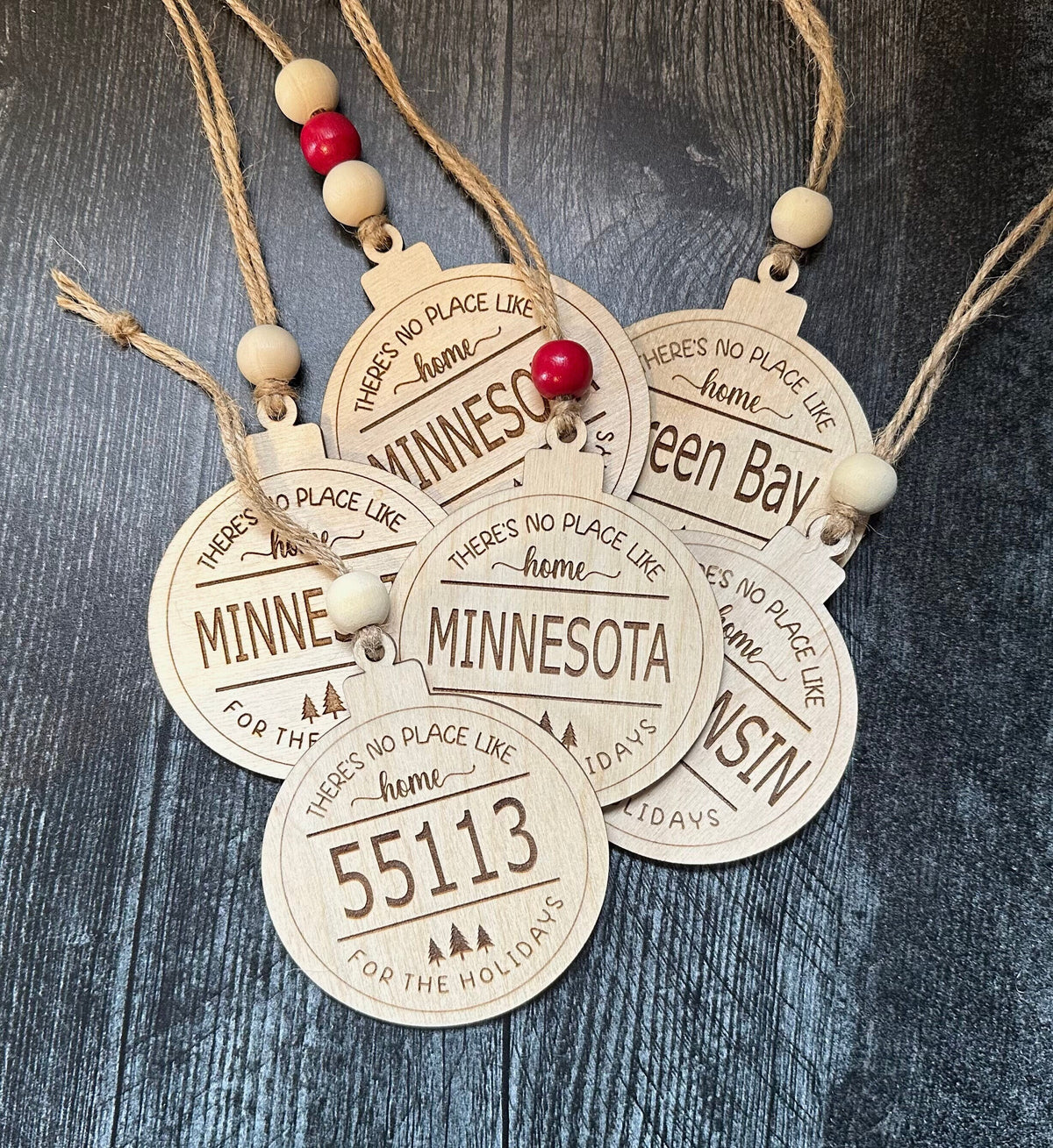 Engraved Christmas Ornament - Custom Location or Zip Code - CBandCO