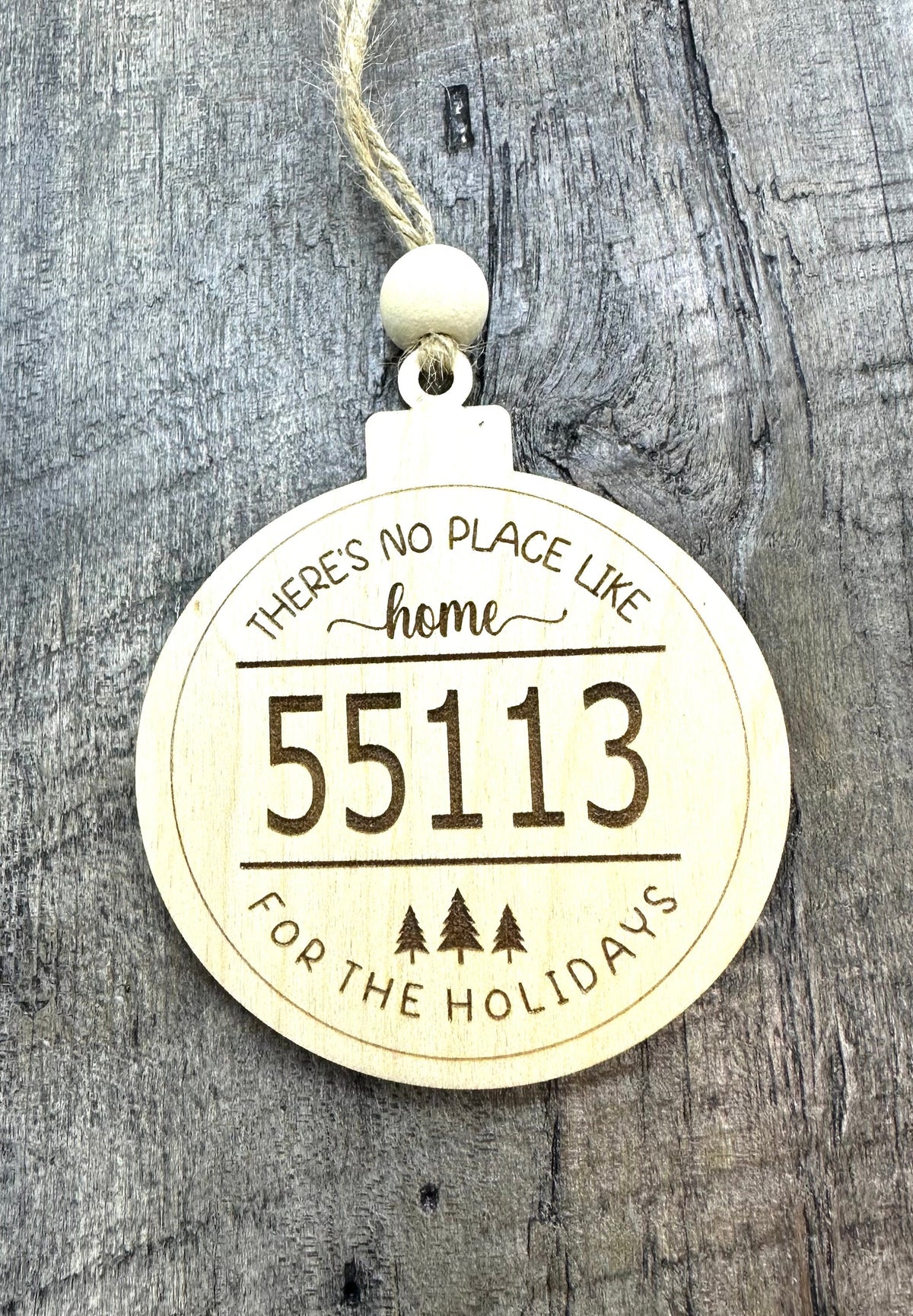Engraved Christmas Ornament - Custom Location or Zip Code - CBandCO