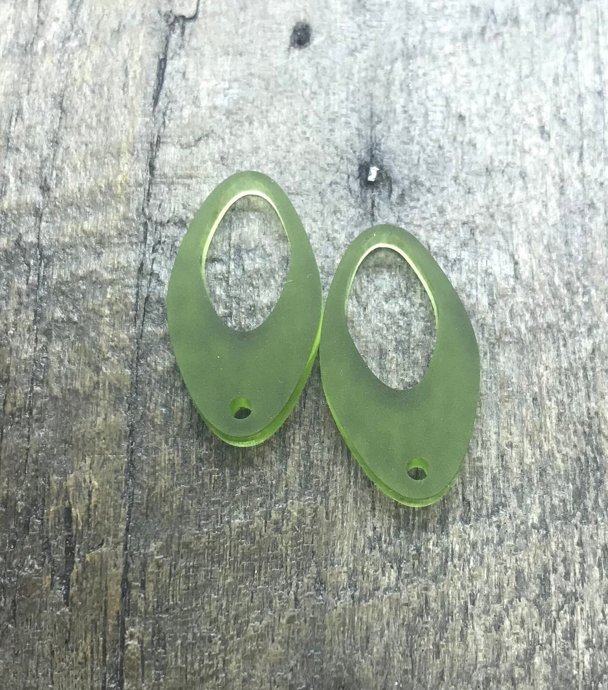 Olive Green Frosted Acrylic Pair - Blanks - CB&CO