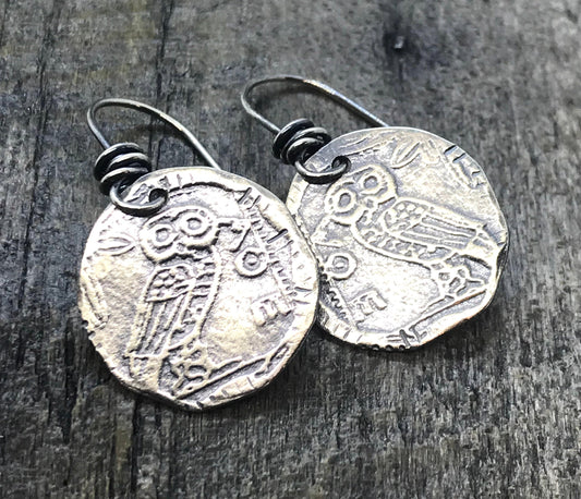 OWL Sterling Silver Earrings - Handmade - CB&CO