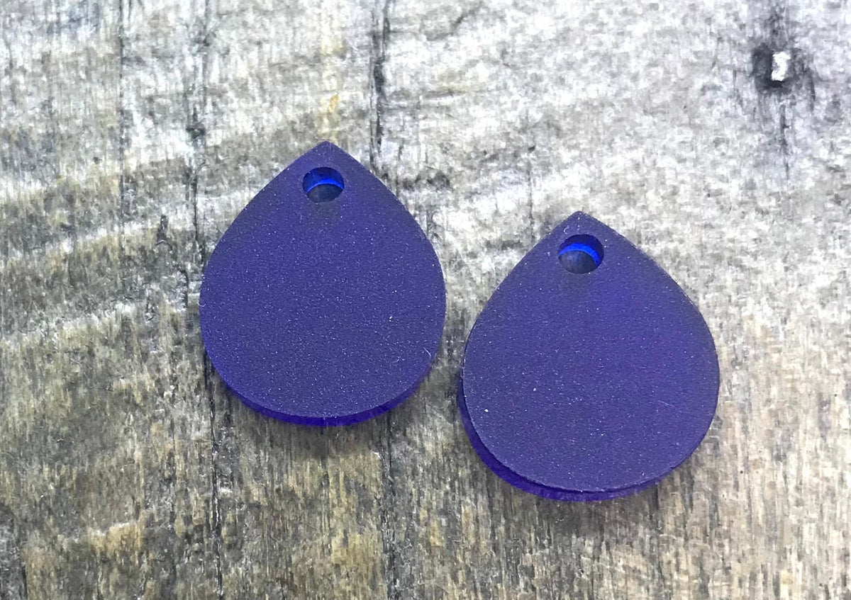Frosted Small Midnight Blue Earring Pair - Earring Components - Jewelry Making Blanks - CB&CO
