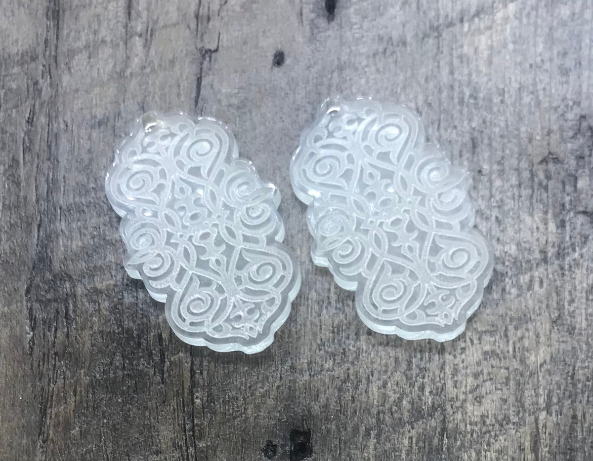 Engraved Acrylic Earring Pair - Jewelry Making Components - Jewelry Blanks - CB&CO