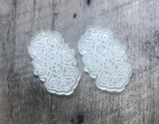 Engraved Acrylic Earring Pair - Jewelry Making Components - Jewelry Blanks - CB&CO