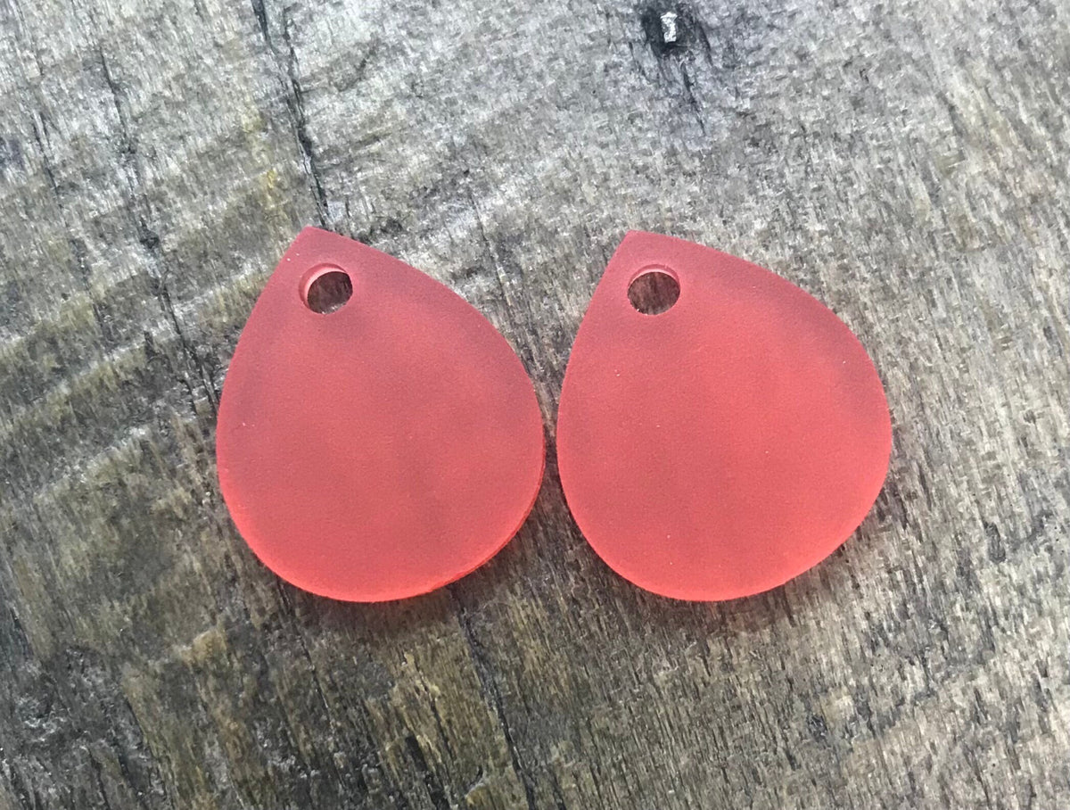 Medium Frosted Acrylic Earring Pair - Jewelry making Components or Blanks - CB&CO