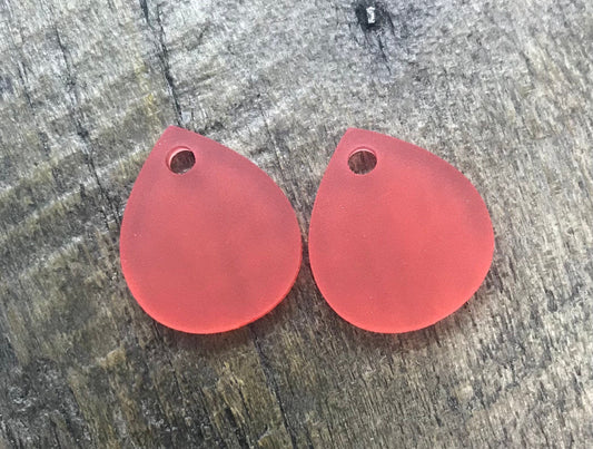 Medium Frosted Acrylic Earring Pair - Jewelry making Components or Blanks - CB&CO